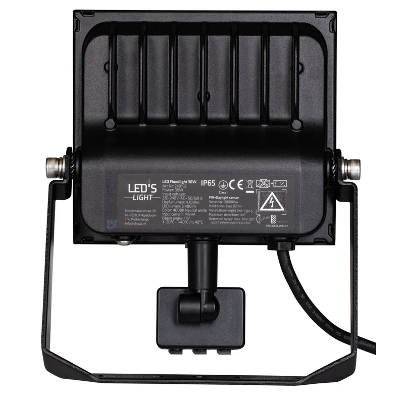 LED-Strahler mit Bewegungsmelder 30W neutralweiß IP65 IK08 - LED's Light