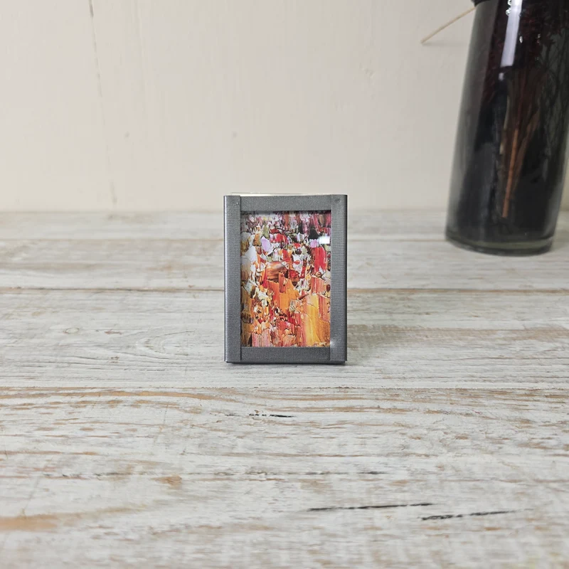 Fotorahmen 7 x 5 cm Mini Metall Anthrazit Bilderrahmen Deko