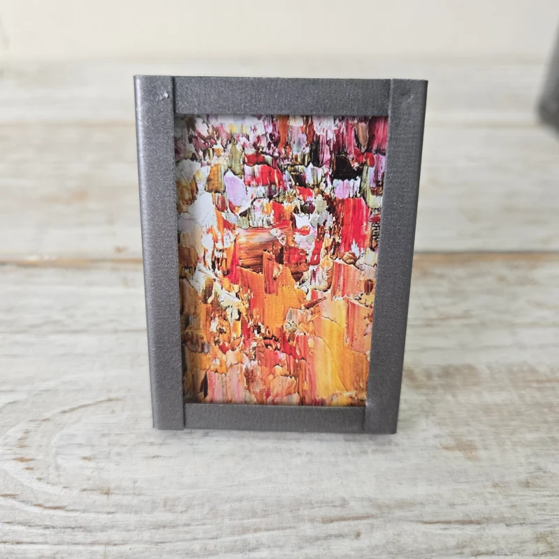 Fotorahmen 7 x 5 cm Mini Metall Anthrazit Bilderrahmen Deko