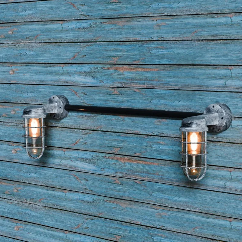 Nautische Bunker Außen Wandleuchte Gitter Glas IP44 ~3222