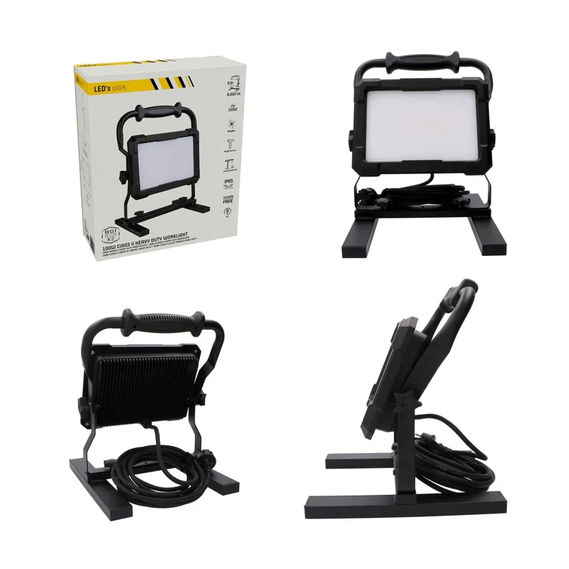 LED-Arbeitsstrahler IP65 100W 5m Zuleitung IK08 - LED's Light