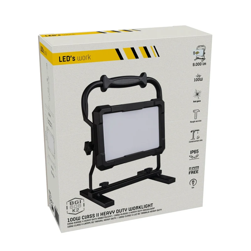 LED-Arbeitsstrahler IP65 100W 5m Zuleitung IK08 - LED's Light
