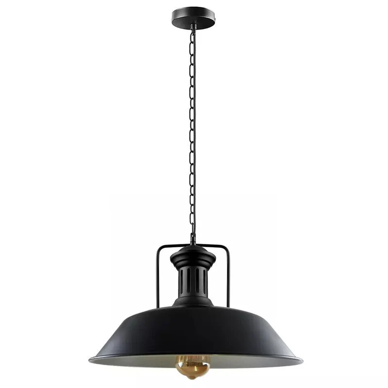 Industrielle Pendelleuchte schwarz modern Hangelampen~3172