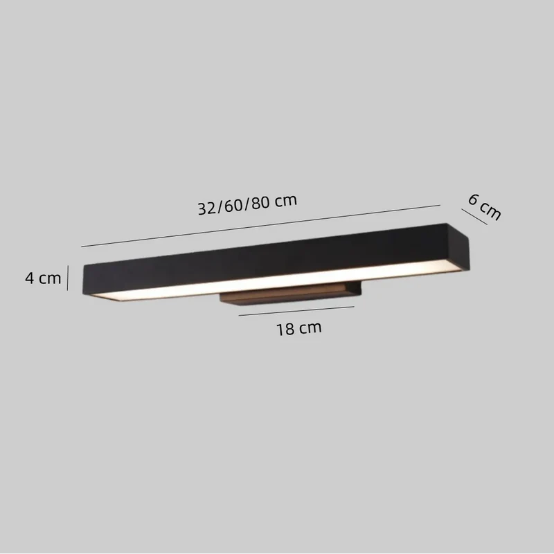 Moderne LED Außenwandleuchte mit Bewegungsmelder in Schwarz, IP65, 32–80 cm