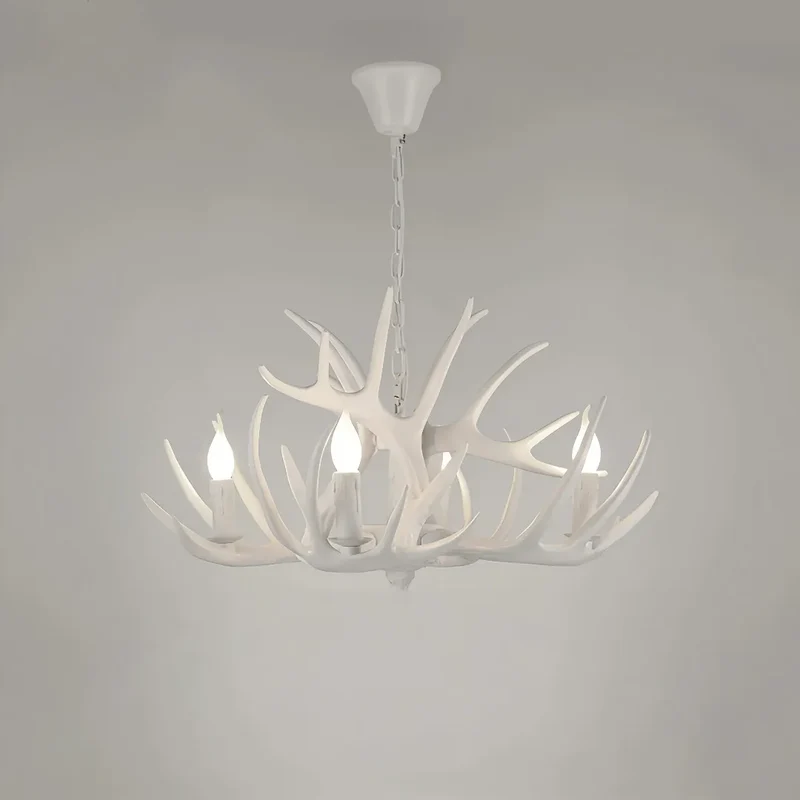 LED Kronleuchter mit Geweih im Landhausstil für Esszimmer