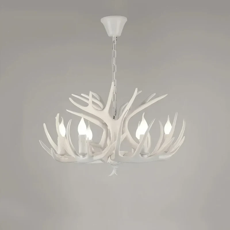 LED Kronleuchter mit Geweih im Landhausstil für Esszimmer