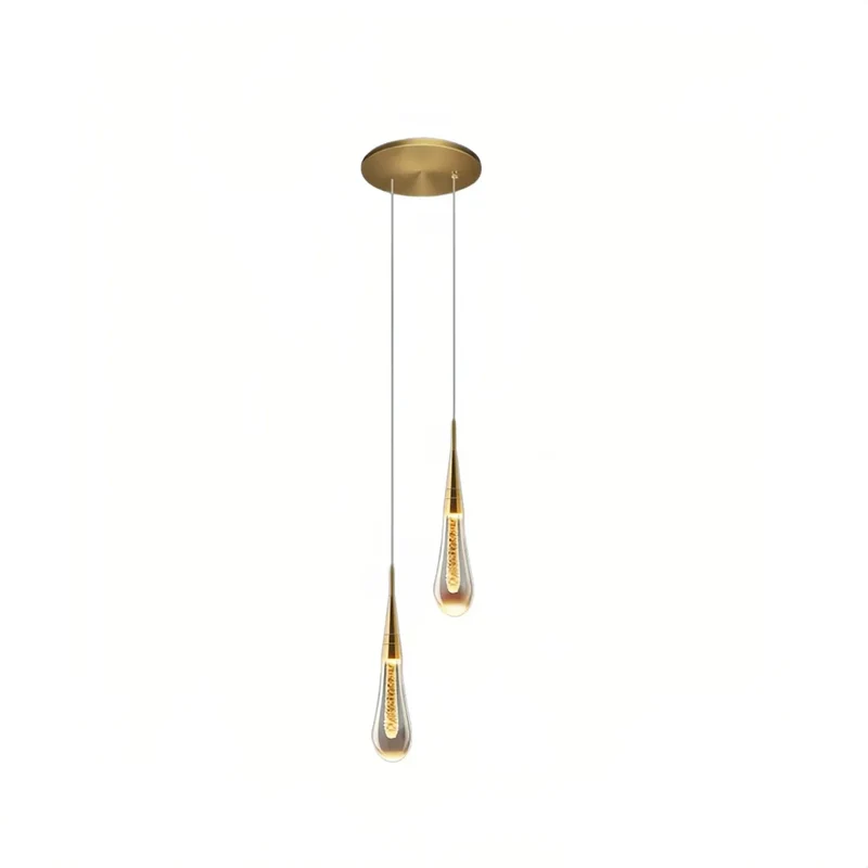 LED Kristall Pendelleuchte im Wassertropfen Design für das Schlafzimmer