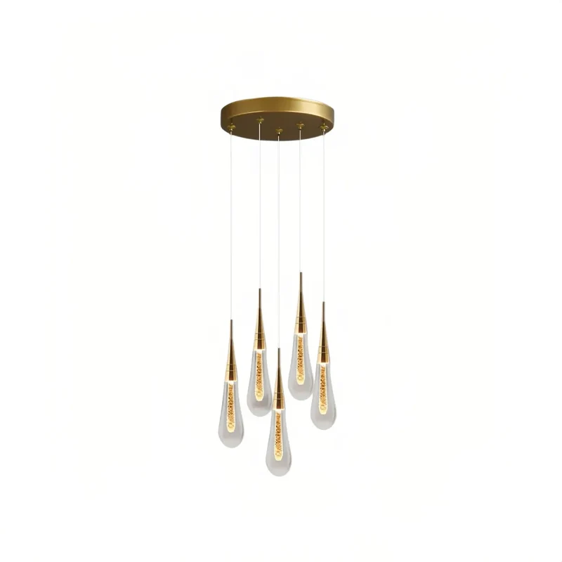 LED Kristall Pendelleuchte im Wassertropfen Design für das Schlafzimmer