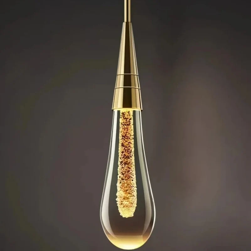 LED Kristall Pendelleuchte im Wassertropfen Design für das Schlafzimmer