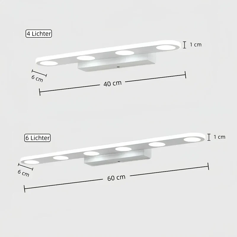 LED Badezimmer-Wandleuchte in Weiß, modern, dimmbar, IP44