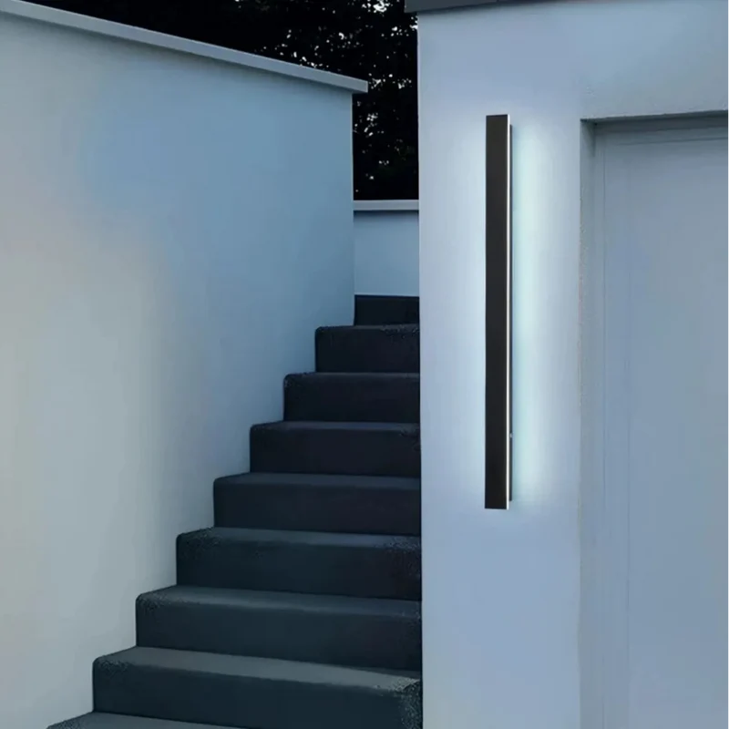 LED Außenwandleuchte mit Bewegungsmelder dimmbar, Schwarz, 30–150 cm