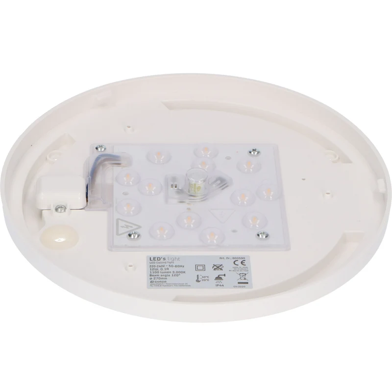 Deckenleuchte 27cm 12W warmweiß IP44 Schutzbereich 3 geeignet - LED's Light
