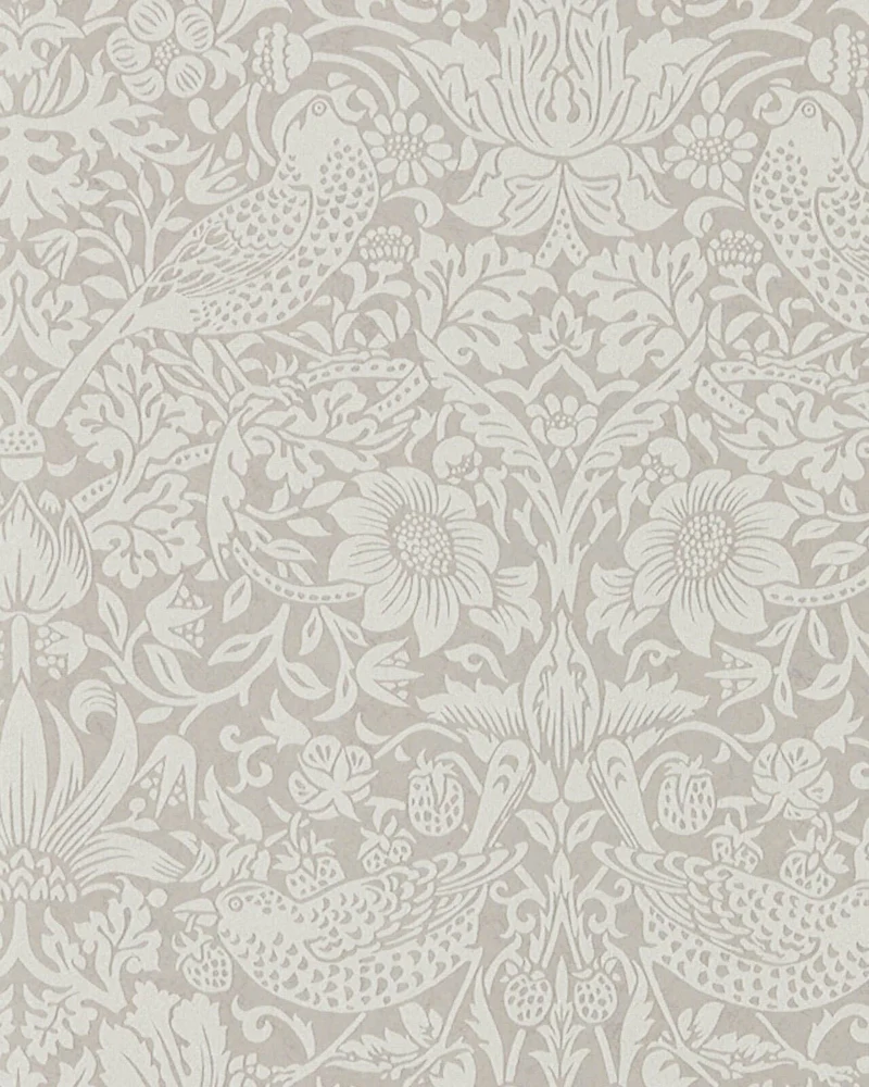 William Morris & Co. Tapet - Pure Strawberry Thief Silver/Stone