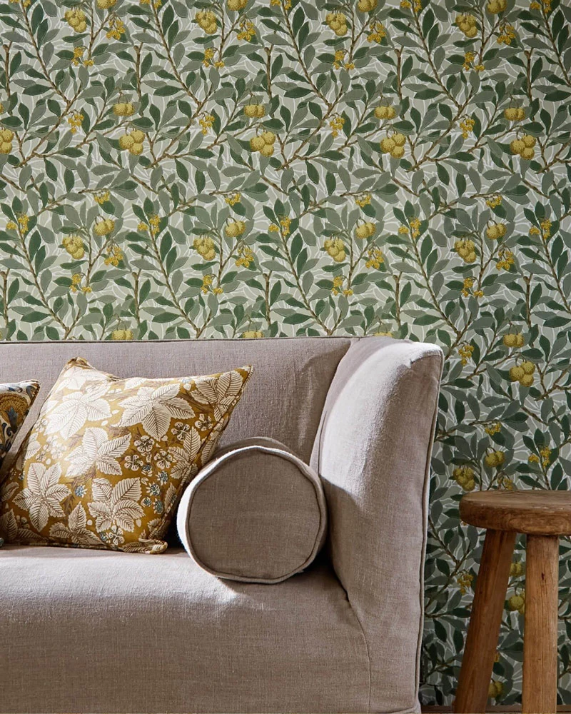 William Morris & Co. Tapet - Arbutus Green/Terracotta