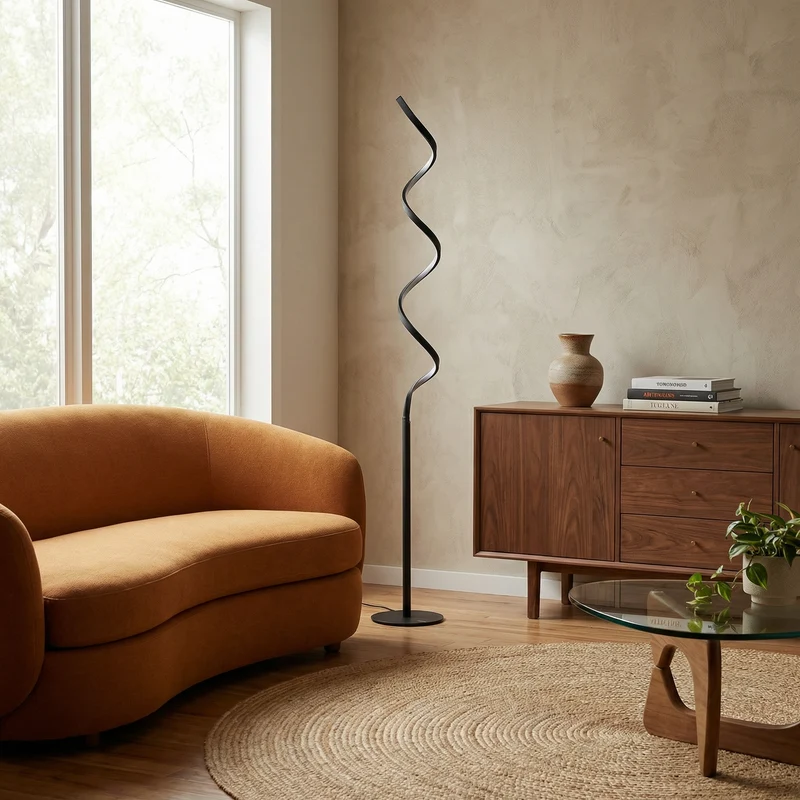Elegante Retro-Stehlampe aus patiniertem Eisen – Bellatrix