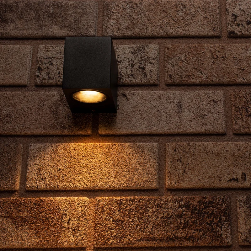 Außen-Wandleuchte schwarz 1x GU10 IP44 für LED und Halogen bis 35W - LED's Light