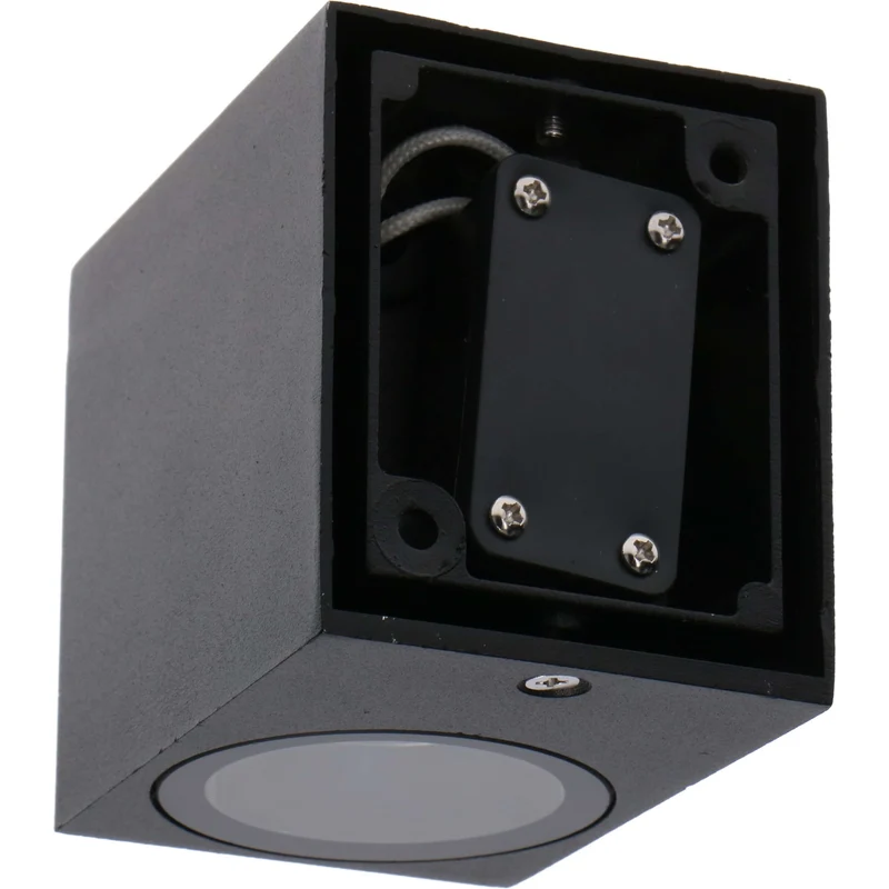 Außen-Wandleuchte schwarz 1x GU10 IP44 für LED und Halogen bis 35W - LED's Light