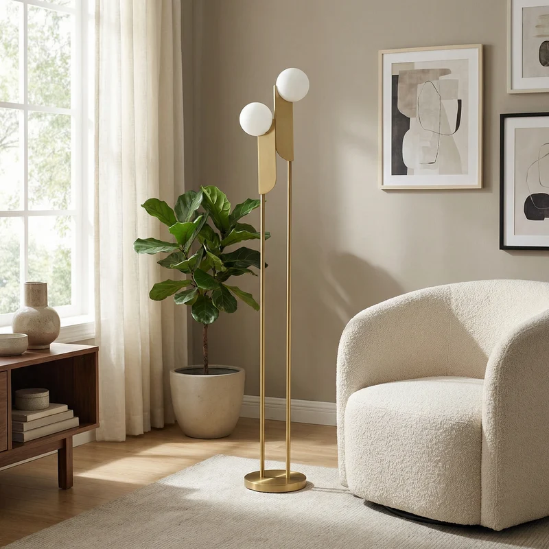 Moderne Glas-Stehlampe mit eleganter Luxus-Atmosphäre – Reveria