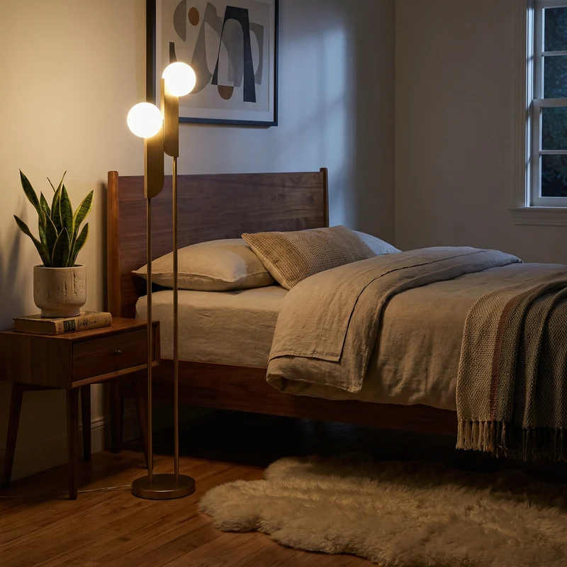 Moderne Glas-Stehlampe mit eleganter Luxus-Atmosphäre – Reveria