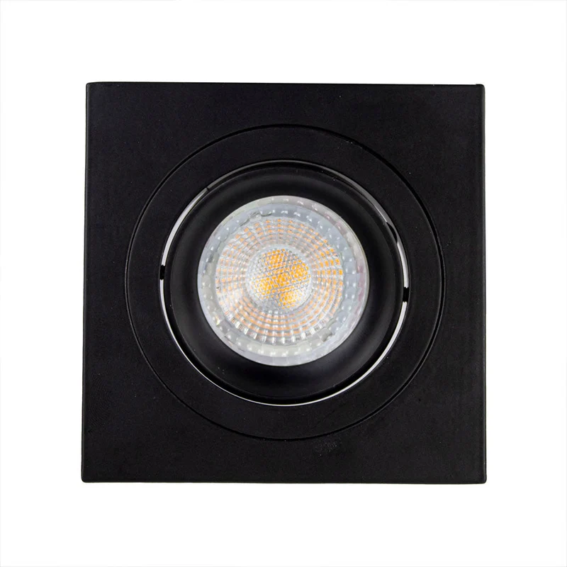 Schwarze Spotleuchte Ø80mm | Single | Quadratisch | Neigbar