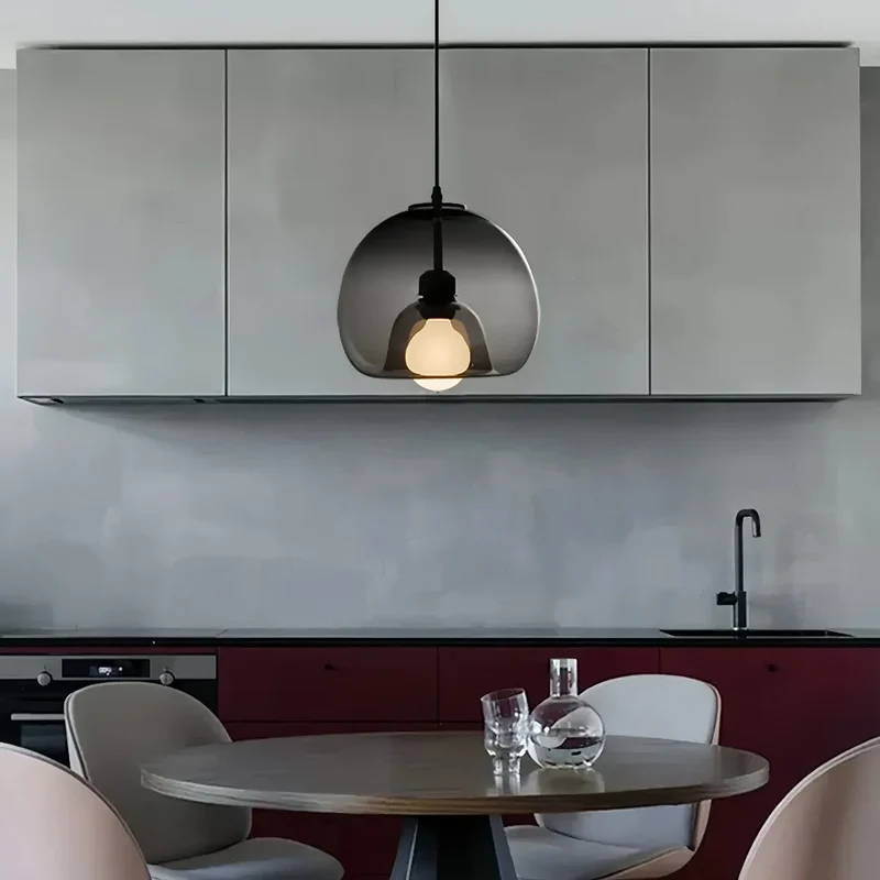 Pendelleuchte mundgeblasenes Glas Kugelform für Esszimmer
