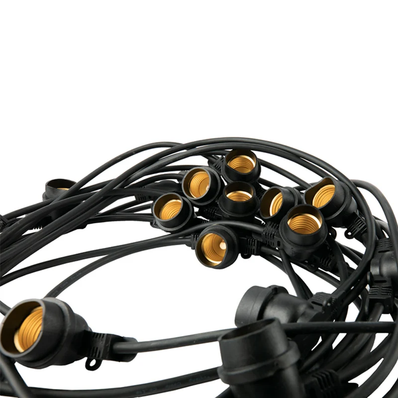 Stiftkabel 20 Meter - für alle E27 LED-Lampen | 20x E27 Fassung