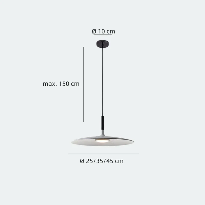Moderne LED Pendelleuchte im UFO-Design für Esszimmer