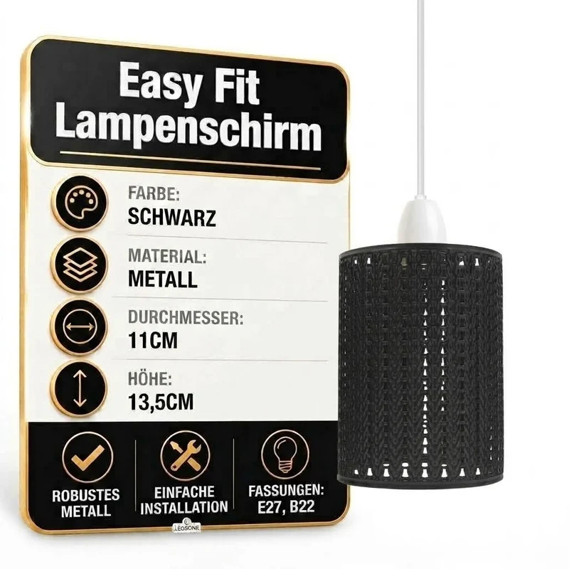 Vintage Lampenschirm Ersatzschirm – Zylinder Vintage Wählbar | E27 , B22 ~3165