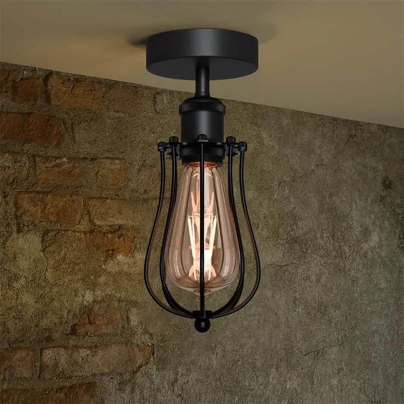 LEDSONE Käfig-Deckenlampe Metall-Leuchte im Industrie ~3160