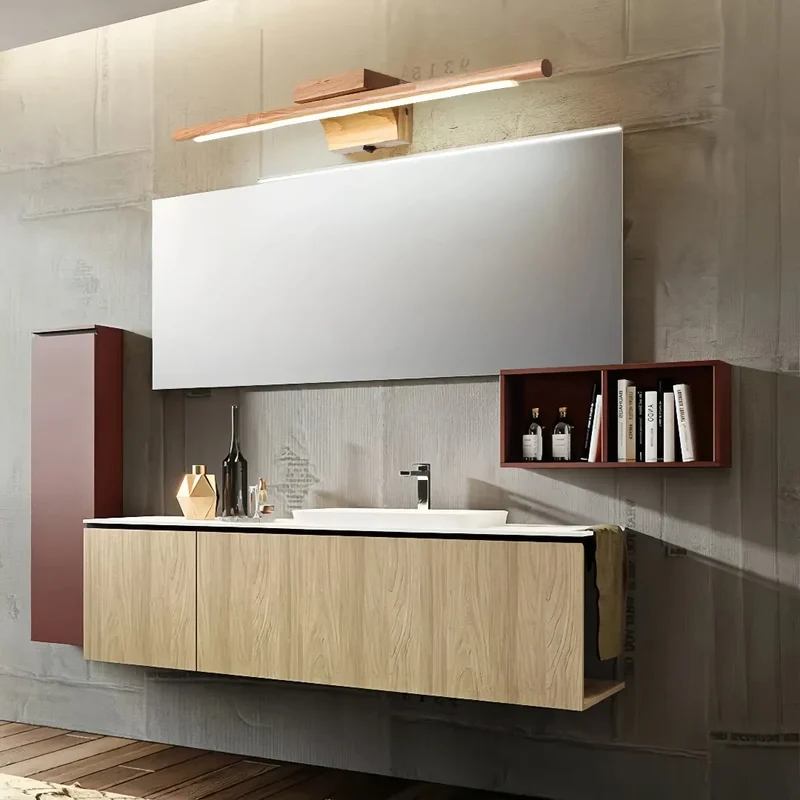 Bad Wandleuchte aus Holz – skandinavisches, längliches Design, IP44