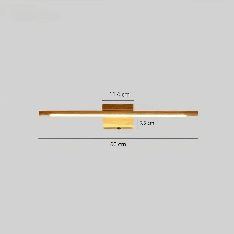 Bad Wandleuchte aus Holz – skandinavisches, längliches Design, IP44