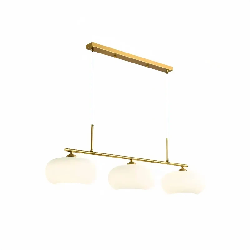 3-flammige LED Pendelleuchte aus Glas im japanischen Stil für das Esszimmer