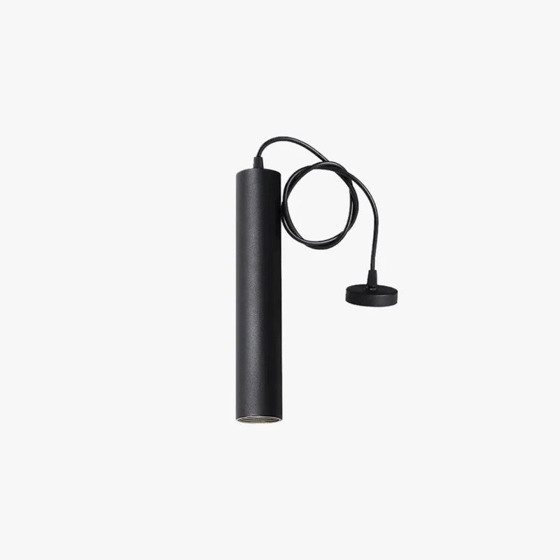 Zylindrische LED Pendelleuchte aus schwarzem Metall modern für Esszimmer