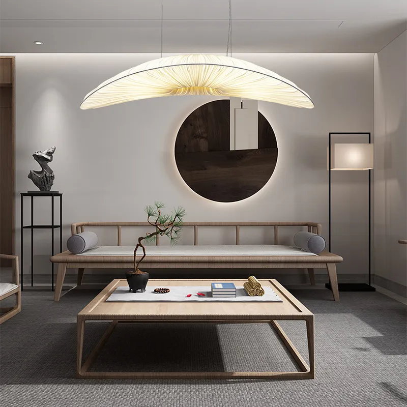 Pendelleuchte Stoff Groß Weißer in Bogenform Skandinavisch für Esszimmer