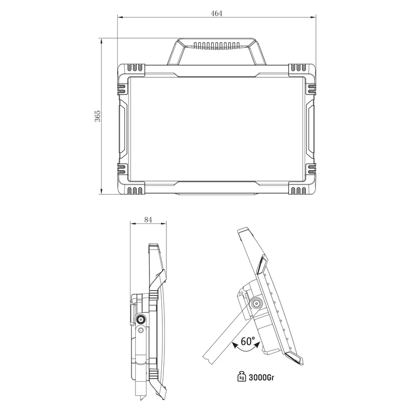 LED-Baustrahler mit zwei Steckdosen 80W neutralweiß IK08 3m Zuleitung IP54 - LED's Work