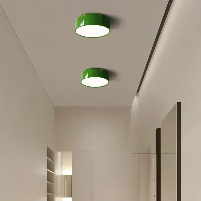 Runde dimmbare LED-Deckenleuchte im Morandi-Stil für Schlafzimmer