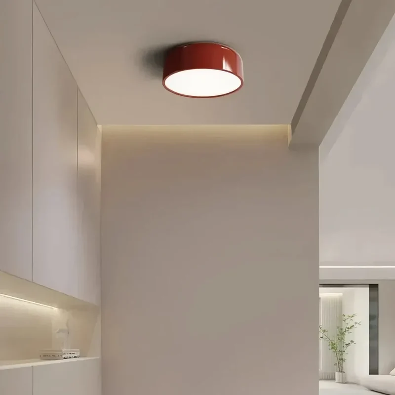 Runde dimmbare LED-Deckenleuchte im Morandi-Stil für Schlafzimmer