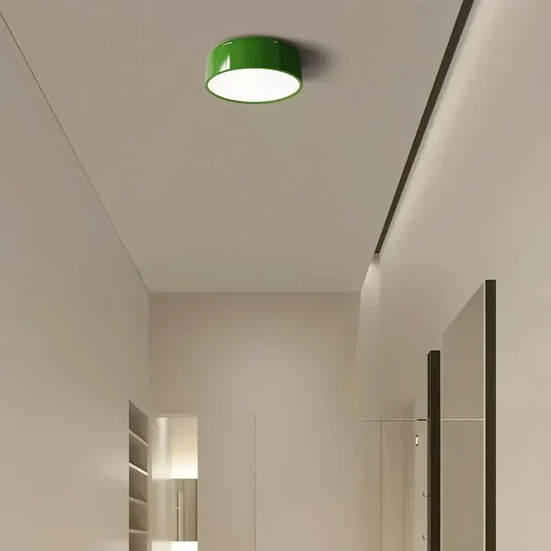 Runde dimmbare LED-Deckenleuchte im Morandi-Stil für Schlafzimmer