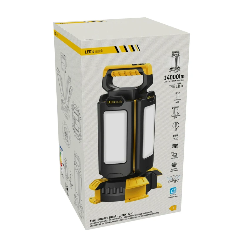 LED's Work NovaLight Bauleuchte 14000 - 4 Lichtpunkte - Dimmbar - IP54 wasser- und staubdicht