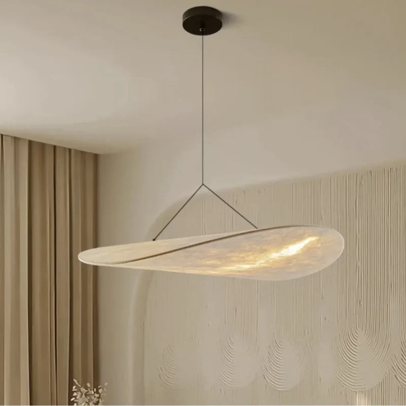 Pendelleuchte aus Seide im Wabi Sabi Design für Esszimmer