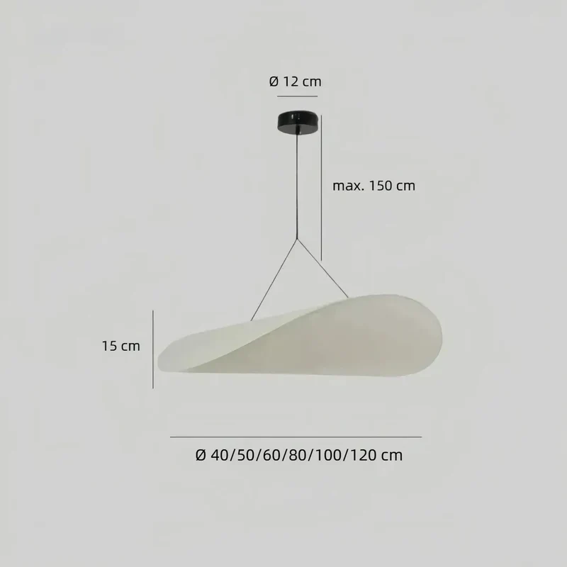 Pendelleuchte aus Seide im Wabi Sabi Design für Esszimmer