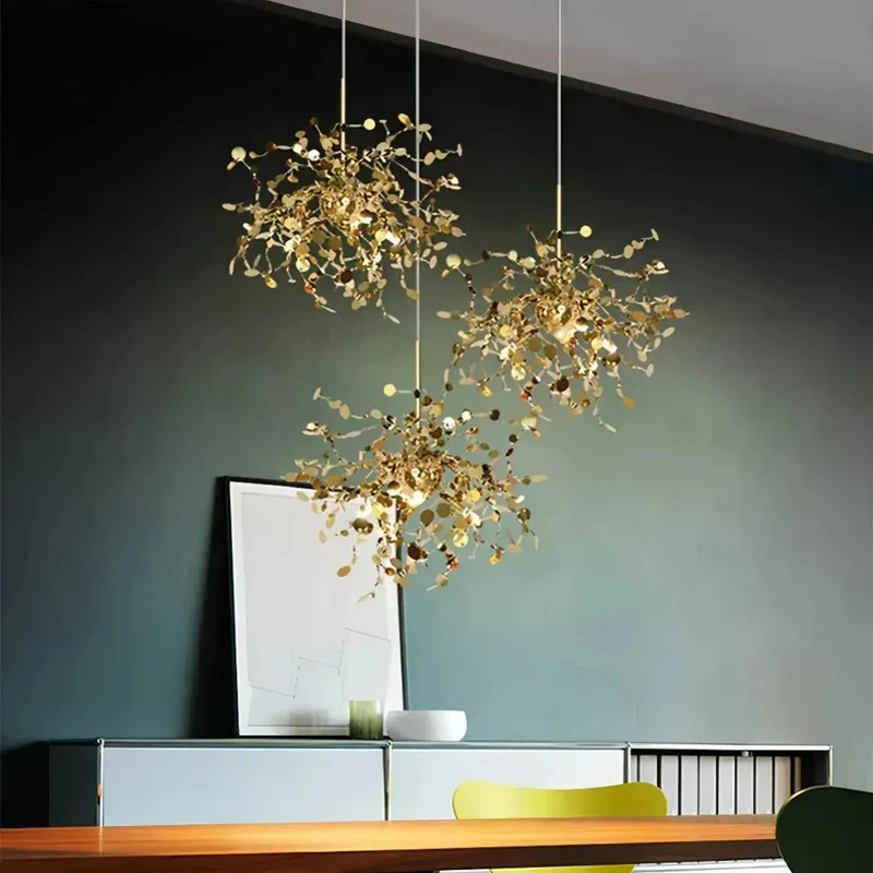 Moderne Sputnik LED Pendelleuchte aus Edelstahl, dimmbar, für Esszimmer