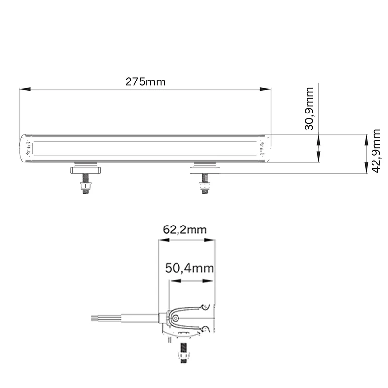 Strands Low Rider Positionslicht mit Warnblinklicht / 10"