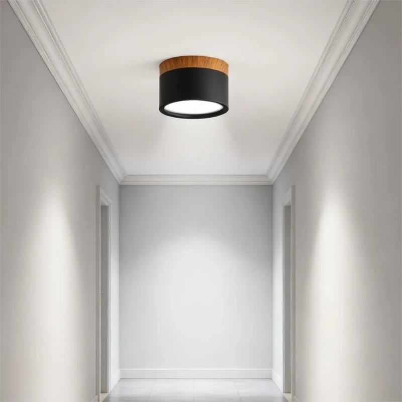 Skandinavischer Aufbaustrahler flach LED rund für Flur