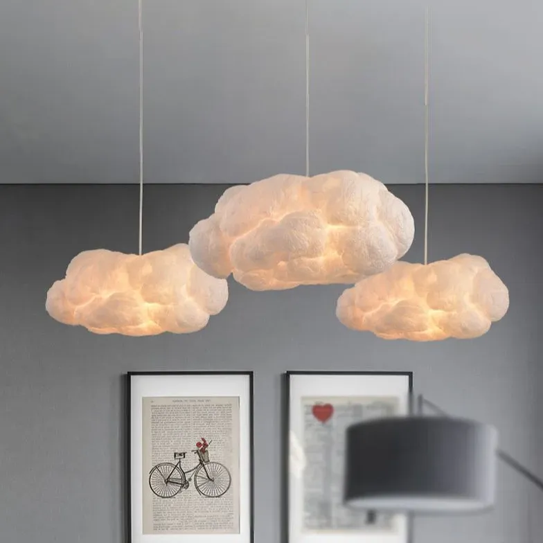 Skandinavische Wolken-Pendelleuchte fürs Kinderzimmer in Weiß