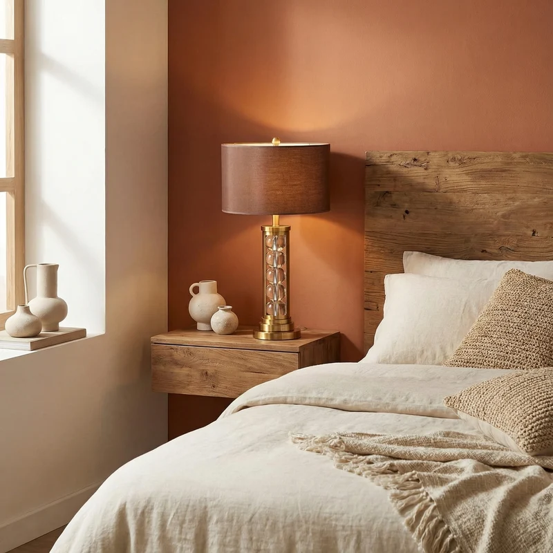 Moderne Nachttischlampe mit warmer und eleganter Atmosphäre – Saphira