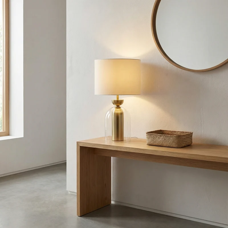 Moderne Tischlampe mit sanftem Licht und gemütlicher Atmosphäre – Lueur d'Ambre