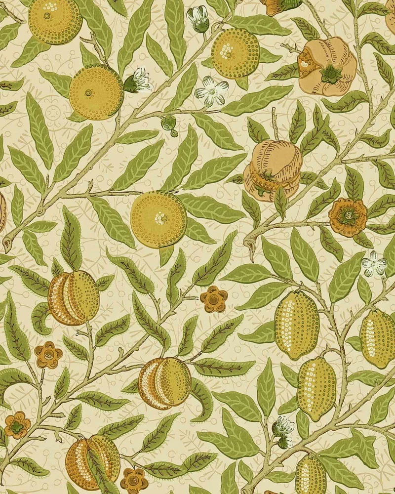 William Morris & Co. Tapet - Fruit Lime Green/Tan