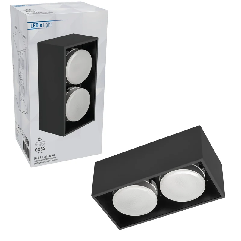 Deckenleuchte schwarz 2x GX53 bis 12W - LED's Light