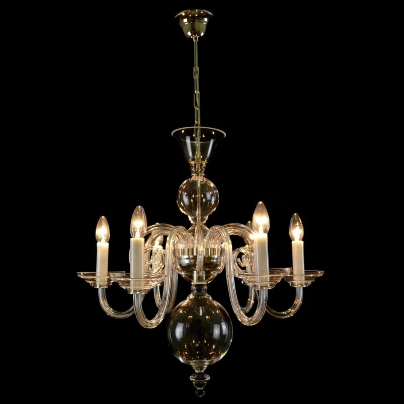 Casa Padrino Luxus Barock Kristall Kronleuchter Gold Ø 60 x H. 60 cm - Prunkvolle Messing Kronleuchter mit böhmischem Kristallglas - Barock Möbel - Edel & Prunkvoll